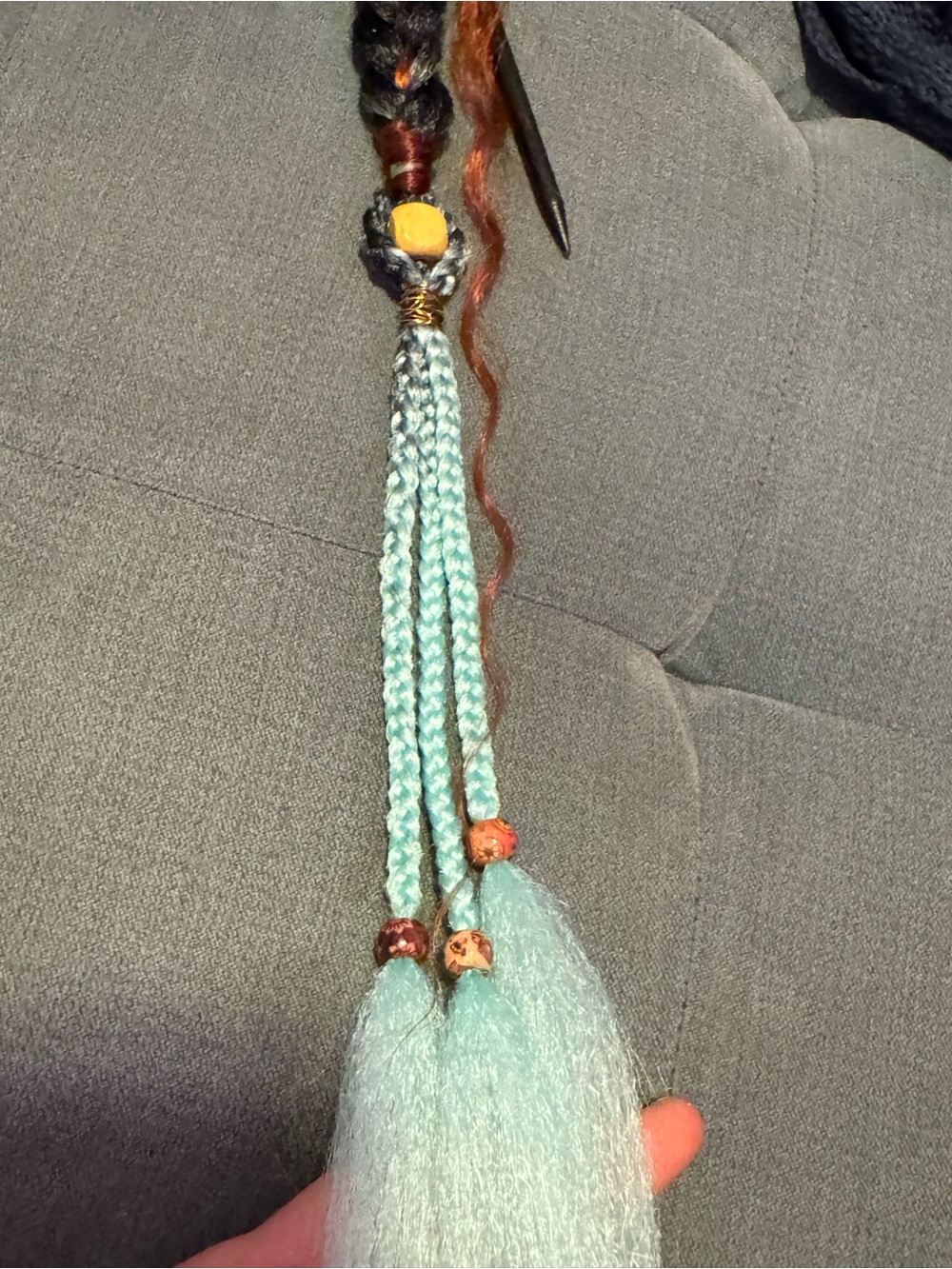 Bohemian Braided Hair Wrap Accessory with Turquoise Beads - Unbranded - Picture 10 of 10